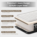 COMMOUDS Queen Air Mattress with Built-in Pump, 18" Raised Blow up Mattress, Comfort Inflatable Mattress with Waterproof Flocked Top, Portable Airbed for Guests, Camping, Home & Travel Use, 660lbs Max