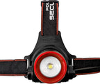Police Security Lookout Headlamp - 1000 lumens - pivoting Base, Slide Focus —Perfect for Hands-Free Activities, Outdoor Adventures or Emergency situations - Comfort no-Slip Strap, 3 - Modes