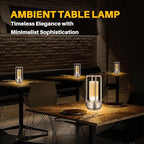 Rechargeable Table Lamp Cordless, 3 Color | Crystal | Stepless Dimming, for Bedroom, Cafe, Camping, Dining Table, Home Decor, 2 Pack (Silver)