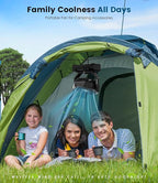 Portable Fan Rechargeable, 60H Long-Lasting Battery Powered Fan - 4 Speeds, 3 Light, Timer, Sleep Mode, Hook, Fans for Camping Gear, Travel Essentials, Tent, RV, Outdoors, Garage, Emergency