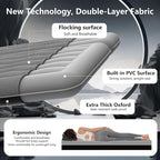 Car Air Mattress, Inflatable SUV Truck Camping Mattress for Back Seat, Thickened Travel Car Bed Sleeping Pad with 2 Round air-Filled Bolster,Air Pump and 2 Pillows (Grey)