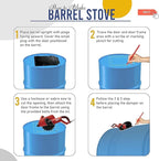 Barrel Stove Kit – Perfect for Wood Stove Kit for 55 Gallon Drum - Barrel Stove Door - Fire Wood Camp Stove Kit for Emergency Heating & Cooking