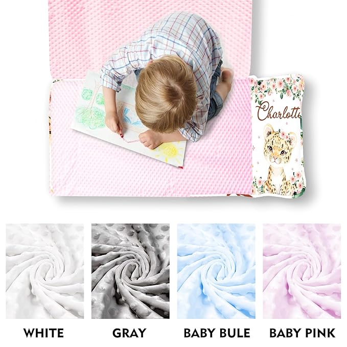 Custom Toddler Nap Mat for Preschool, Personalized Name Kids Sleeping Bag with Foral Leopard Design for Daycare, Roll Up Sleeping Mat with Removable Pillow and Soft Dot Minky Blanke for Girls Camping
