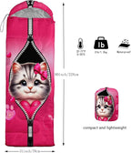 AILONEN Kawaii Panda Sleeping Bags,Lightweight & Waterproof,3 Season Warm & Cool Weather,Dreamy Purple Flower Animal Themed Sleeping Bags for Boys,Girls,Kids,Adults Travelling,Outdoors