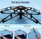 WhiteFang Deluxe Pop Up Beach Tent Sun Shade Shelter for 3-4/5-6 Person, UV Protection, Extendable Floor with 3 Ventilating Windows Plus Carrying Bag, Stakes, and Guy Lines