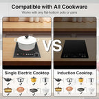 1800W Portable Electric Cooktop – Features touch & knob controls with 10 heat levels, child lock, and timer. 110V for home, camping, and apartments.