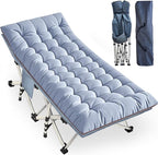 Extra Large Cmaping Cot 79" L x 32" W x 18" H Camping Cot with Comfortable Mattress XXL Sleeping cots for Adults Camping Cots Include Carry Bag for Adults Indoor Outdoor Office Nap