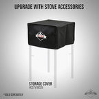 Hike Crew Cast Iron 1-Burner Outdoor Gas Stove | 75,000 BTU Portable Propane-Powered Cooktop w/Blue Flame Control, Removable Legs, Temperature Setting Knobs | Wind Panel, Hose Regulator & Storage Bag