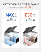 12 Volt Refrigerator, 64 Quart Electric Cooler, Car Fridge 12V/24V DC 100~240V AC, Portable Freezer -4℉~68℉, APP Control, Portable 12V Refrigerator Fridge for Truck, RV, Camping,Travel