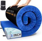 Kingfun 3 Inch CertiPUR-US Memory Foam Camping Mattress, Waterproof Roll up Sleeping Pad, Thick Floor Sleeping Mats for Tent with Removable Travel Bag