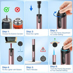 Torch Lighters Butane Lighter 2 Pack Windproof Adjustable Jet Flame Torch Lighter, Butane Refillable Gas Torch Lighter for Candles Grill BBQ Fireplaces Camping (Rose/Black)