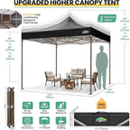 COBIZI 10x10 Pop Up Canopy Tent Heavy Duty with 4 Sidewalls, Commercial Easy Up Instant Canopy Outdoor for Events Party Wedding, All Weather Waterproof UV 50+ with Carry Bag (Leg Upgraded), Black