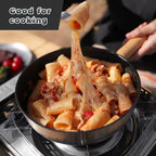KingCamp 8" Frying Pan Skillet 304 Stainless Steel Nonstick Cookware, Detachable Bamboo Handle with Tote Bag - Use On Open Flame, Charcoal, Wood, Stove or Induction Cooker