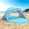Beach Tent Sun Shelter, Beach Shade Tent with UPF50+ UV Protection, Sun Shelter for 1-6 Person, Beaches Shade with 2 Zippered Doors, Portable Tents for Camping Fishing, Light Blue