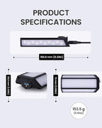 Claymore 3Face Pro Wing (Black) - Rechargeable Surface Area Light Bar for Camping, Tents, Canopies, Outdoor Events, Street Vendors, Work Lighting, Long-Lasting Battery. Adjustable Light Modes.
