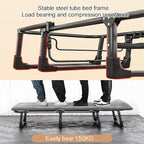 Folding Bed Foldable Bed, Camp Beds for Adults with Cushion and Pillow, Outdoor Portable Folding Lounge Chair Sleeping Cots Bed with 4 Gears Adjustable, Portable Sleeping Cot for Beach Travel(Green,19