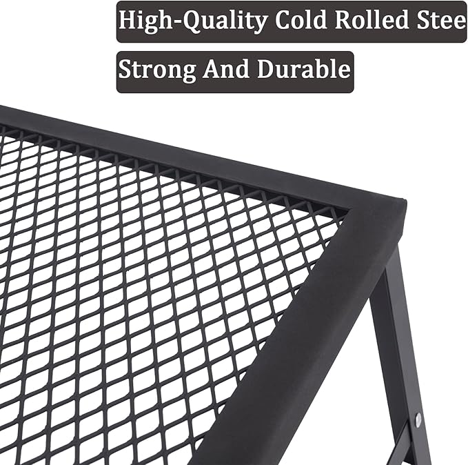 Campfire Grill Grate Over Fire Pit, Folding Campfire Grill Grate Heavy Duty, Fire Pit Cooking Grate for Outdoor Cooking Grill Traveling Picnic