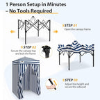 EAGLE PEAK Flex Ultra Compact 4x4 Pop-up Canopy, Sun Shelter, Changing Room, Portable Privacy Canopy Cabana for Pool, Fashion Photoshoots, or Camping, White/Blue