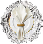 Antique Charger Plates Set 13'' Round Embossed Dinner Plate Chargers Plastic Elegant Floral Plates for Dinner Wedding Party Event Table Kitchen Decoration 100PCS (Silver 24Pcs)