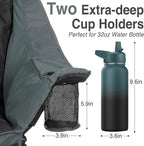 Oversized Camping Chair for Adults - Heavy Duty 400 lbs Padded Folding Chair with Wine Glass Holder, 2 Cup Holders & Side Pockets, Portable Carry Bag for RV, Tailgating, Lawn