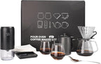 SuperCook Coffee Pour Over Kit Hand Drip with Kettle, Electric Grinder, Camping Travel Coffee Kit Ideal for Anniversary Birthday Gift