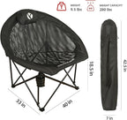 ROCK CLOUD Folding Camping Chair Oversized Padded Moon Chairs Outdoor for Camp Lawn Hiking Fishing Sports, Black