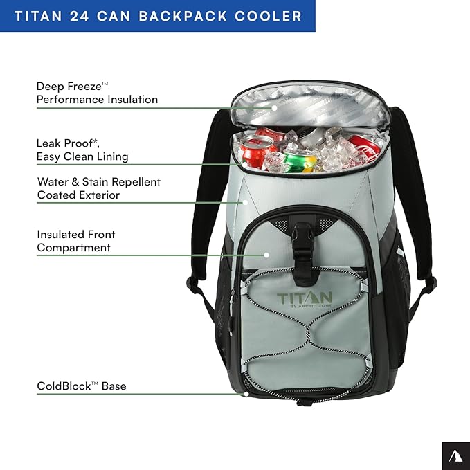 Titan by Arctic Zone Deep Freeze Backpack Cooler 24 Can