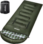 Flannel Sleeping Bag Cotton 0 Degree Cold Weather for Adults XXL Wearable Sleeping Bag 4 Seasons Waterproof with Compression Sack