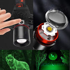 GRACETOP Green LED Headlamp Rechargeable, Greenlight Zoomable Green LED Flashlight, Hands-Free Headlight Torch Lamp for Hunting Hiking Camping Fishing Reading Running
