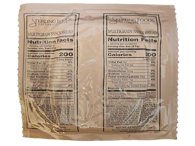 MRE (Meal Ready to Eat) BREADS - Authentic USGI US Military Ration Components - Many Bread Options to Choose from - Available in 3,6,12,24,48 and 100 Packs (12, Multigrain Bread)