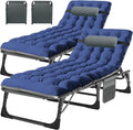 MOPHOTO Folding Chaise Lounge Chair 5-Position, Folding Cot, Heavy Duty Patio Chaise Lounges for Outside, Poolside, Beach, Lawn, Camping