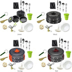 Camping Cookware Kit Outdoor Aluminum Cooking Set Travelling Hiking Picnic BBQ Tableware Equipment Kettle Pots Kitchenware (Color : C) (A)