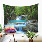 DANNI Forest Waterfall Tapestry Wall Hanging Sandy Beach Picnic Rug Camping Tent Sleeping Pad Home Decor Bedspread Sheet Wall Cloth (80x68inch,6)