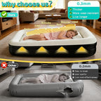 Inflatable Toddler Travel Bed - Toddler Blow Up Mattress with Safety Sides - Kids Air Mattress with Electric Pump & Carry Bag - Lightweight Camping Portable Bed for Sleeping Outddor - 64inch