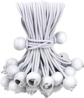 50PCS White Ball Bungee Cords, 12 Inch Heavy Duty Outdoor Bungee Cord with Balls, Tarp Tie Down Bungee Balls for Shelter, Camping, Cargo,Tent Poles UV Resistant（Ball Size 1 inch）