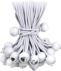 50PCS White Ball Bungee Cords, 9 Inch Heavy Duty Outdoor Bungee Cord with Balls, Tarp Tie Down Bungee Balls for Shelter, Camping, Cargo,Tent Poles UV Resistant（Ball Size 1 inch）