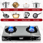 2 Burner Propane Gas Stove, Portable Stainless Steel Camping Stove with Auto-Ignition, Propane Burners for Cooking, Outdoor, Camping, RV & Emergency Use