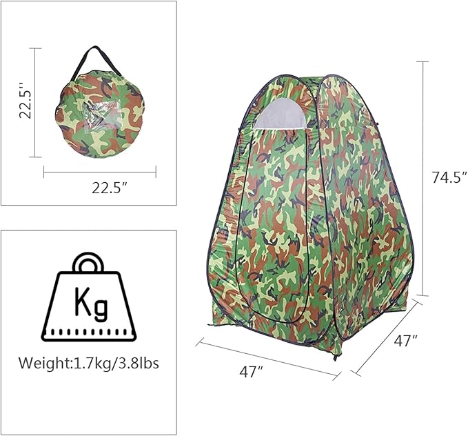 Portable Pop Up Privacy Tent - Spacious Dressing Changing Room Outdoor Privacy Shelter Tent with Carry Bag for Camping Hiking Beach Toilet Shower Bathroom
