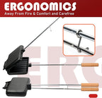 Double Pie Irons for Camping Cast Iron, Portable Mountain Campfire Pie Maker, Cast Iron Campfire Pudgy Maker, Sandwich Press for Camping