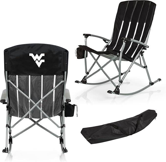 Picnic TIME NCAA Unisex-Adult NCAA Outdoor Rocking Camp Chair, XL Heavy Duty Camping Chair for Adults