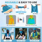 Cooling Hoodie Towel: Cooling Towels for Neck and Face Sun Protection Instant Cool for Hot Weather Hiking Camping Running Golf Gardening Fishing Music Festivals Theme Parks Beach - 3 Packs