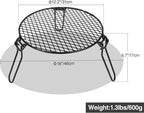REDCAMP Folding Campfire Grill Grate Top for Solo Stove Bonfire, Portable Iron Campfire Tripod with Steel Grill for Bonfire Fire Pit, Dutch Oven, Open Fire Tripod Grill with Legs, Diameter: 18"