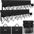 1MORE Soccer Bench - Portable Folding Team Bench, 8 Seats Foldable Sideline Benches, Soccer Chair with Bag & Backrest, Adult Team Chair for Football Camp Sport Events Outdoor Seating.Black -2PACK