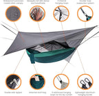 Camping Hammock with Mosquito Net & Rain Fly Tent Tarp & Tree Straps Portable Strong Nylon Hammock Parachute Tent w/Storage Bag for Camping Hiking Backyard Outdoor Backpacking Travel