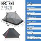 ALPS Mountaineering Hex 2-Person Tent - Charcoal/Red