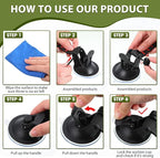Maitys Heavy Duty Suction Cups with Hooks Tie Down Strong Suction Cup Anchor Car Camping Accessories Vacuum Outdoor Hanging Hooks for Car Boat Awning Camping Tent Trap