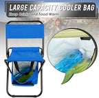 Jerify 2 Pcs Fishing Chair with Cooler Bag Multi-Function Foldable Compact Fishing Stool Hunting Chair Portable Backrest Stool with Folding Backpack for Finishing Camping Hunting Travel(Blue)