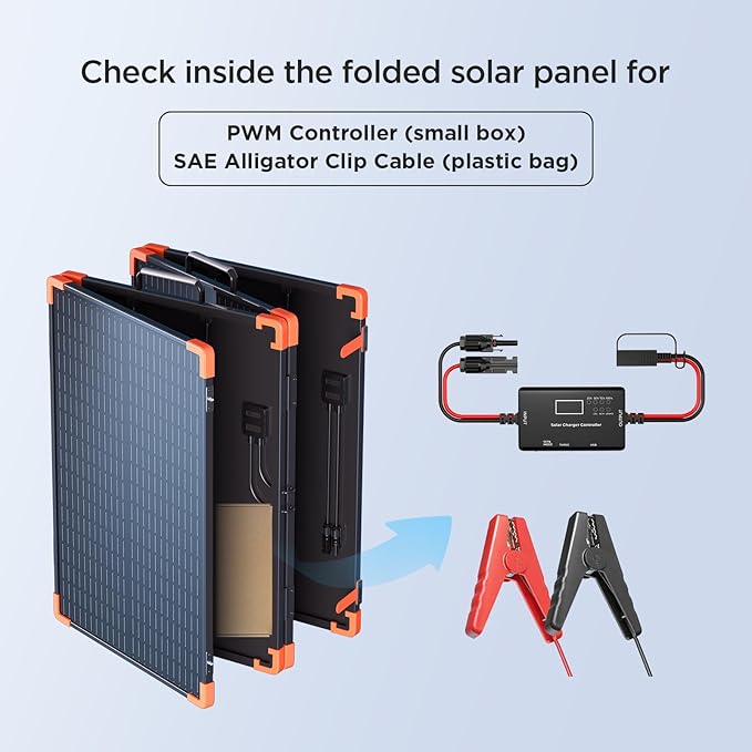 200W Portable Solar Panel (Tempered Glass),Heavy-Duty Foldable Mono Solar Charger for Jackery Explorer 1000 v2/EcoFlow Delta 2/Bluetti,IP67 Waterproof Off-Grid Power for RV Camping Power Backup