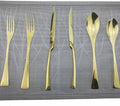 Silverware Flatware Cutlery Set， 6/24/36/48/60/72 Pieces Stainless Steel Cutlery， Forks and Spoons Mirror Blue Steak Cutlery Six-Piece Set，Champagne Gold-8Set-48Pcs