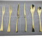 Silverware Flatware Cutlery Set， 6/24/36/48/60/72 Pieces Stainless Steel Cutlery， Forks and Spoons Mirror Blue Steak Cutlery Six-Piece Set，Champagne Gold-8Set-48Pcs